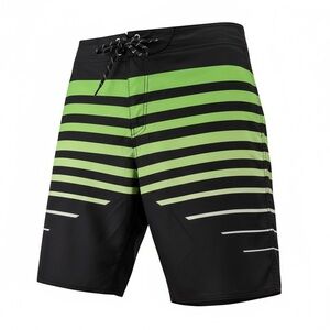 Fox Black and Neon Green Striped Board Shorts Mens Size 34